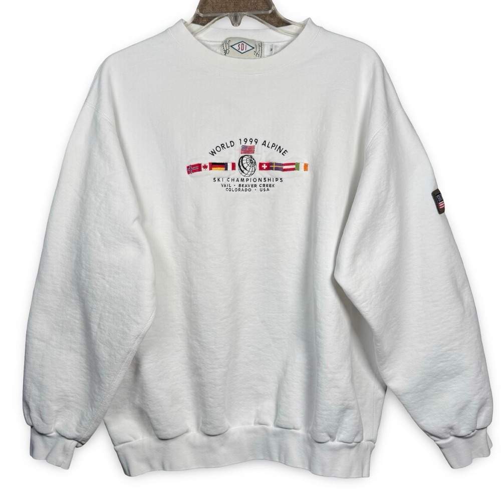 VTG Vail 99 Colorado Sweatshirt Ski Championships Beaver Creek USA 1999 White
